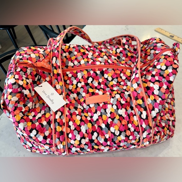 Vera Bradley Handbags - NWT Vera Bradley Large Duffle Bag Retired Print Pixie Confetti Travel Tote Large
